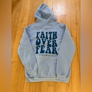 Blue Faith Over Fear Hoodie